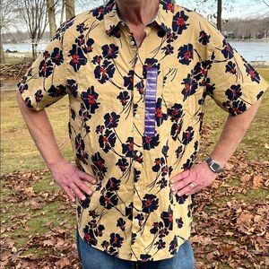 NWT Hurley short sleeve tropical woven patio shirt XXL